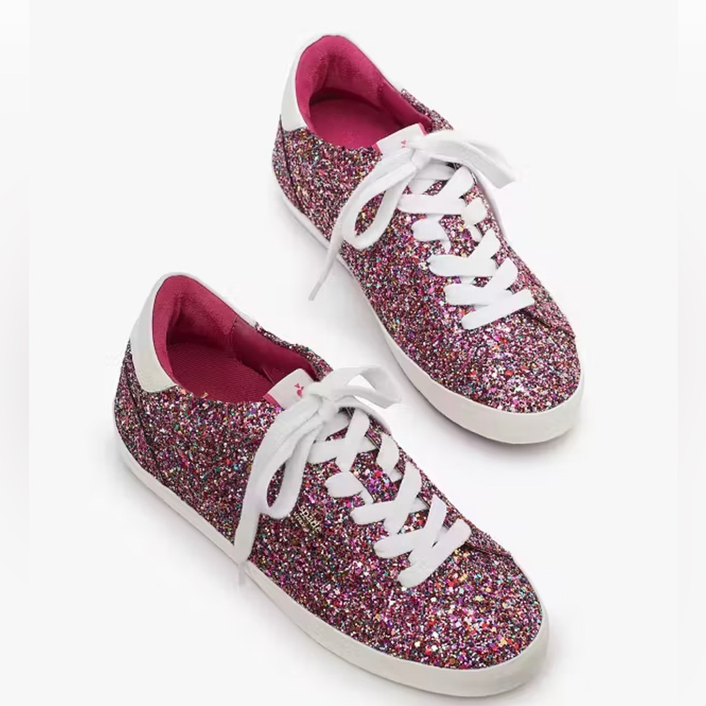 EUC SZ 8 1/2 Kate Spade Ace Glitter Sneakers Pink Multi
